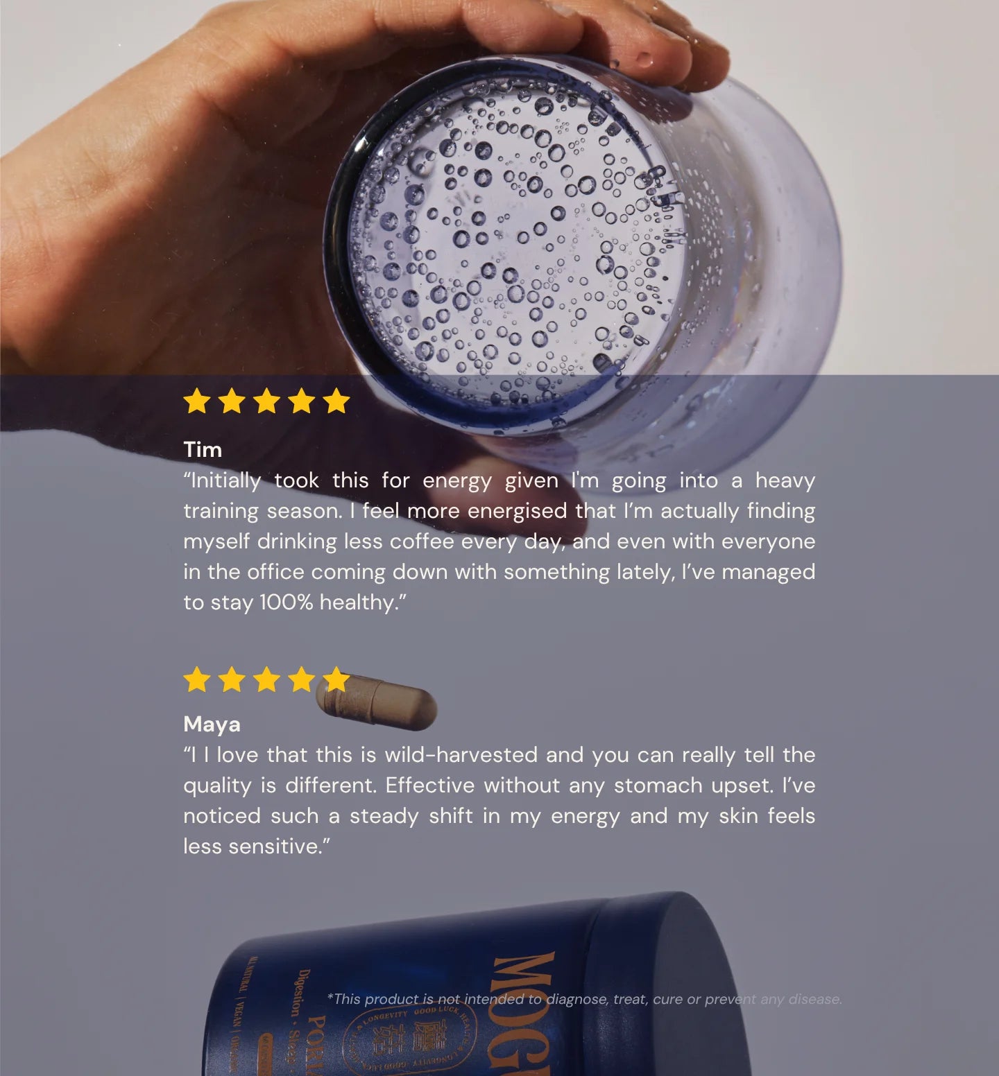 Review for best chaga capsules on uplift in energy, skin, immunity.