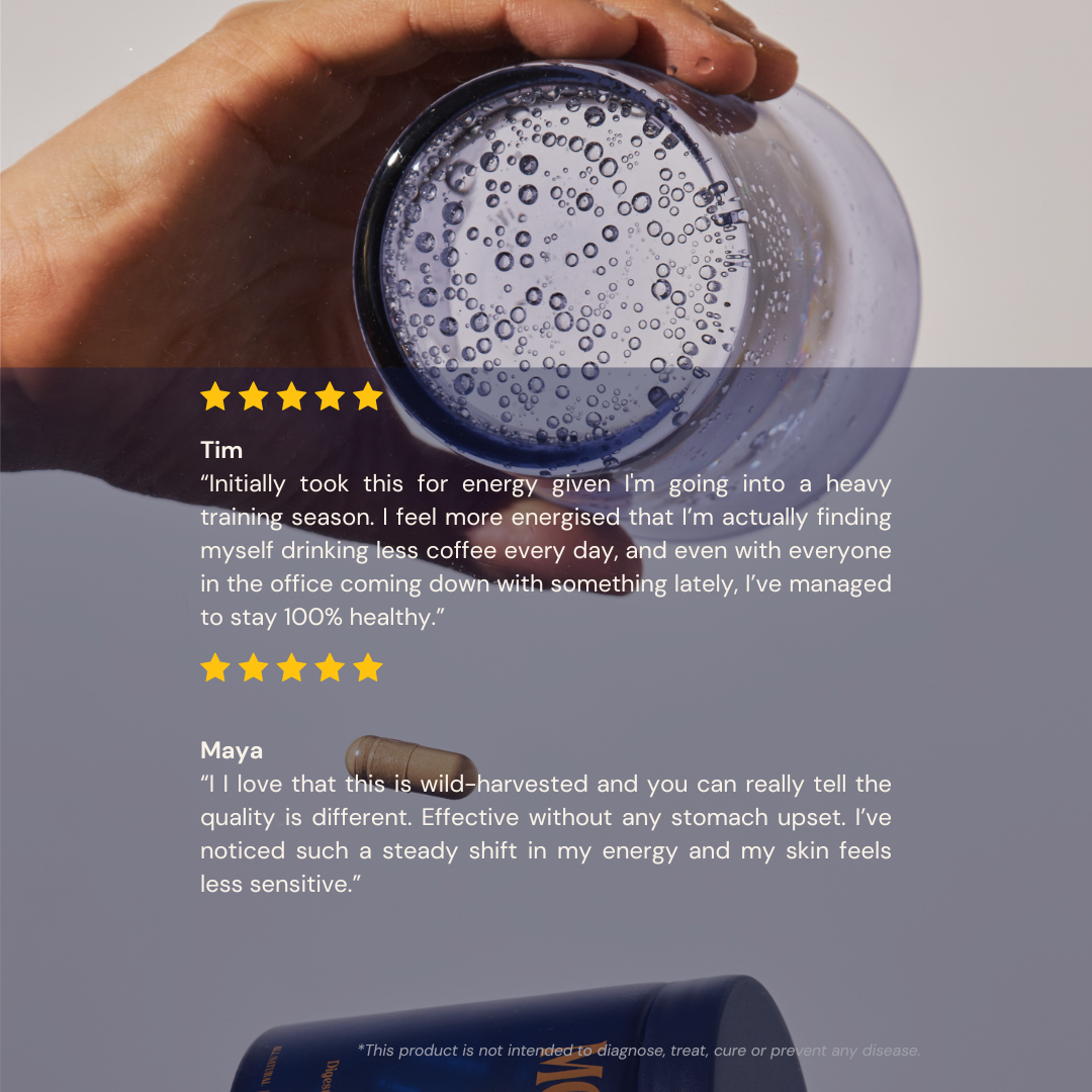 Review for best chaga capsules on uplift in energy, skin, immunity.